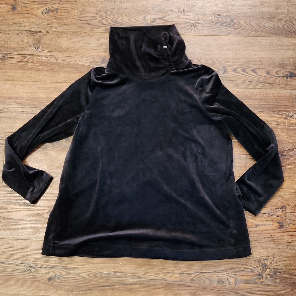 Dana Buchman Black Cowl Neck LS Top Tunic NWOT Size Large